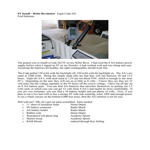 Hobie revo ff install 2