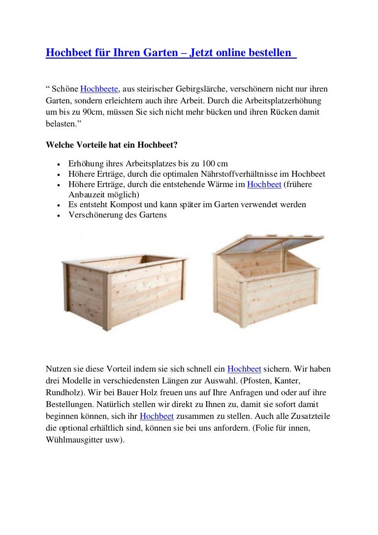 Hochbeet für ihren garten