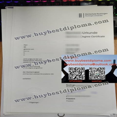 Hochschule Reutlingen degree certificate