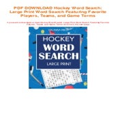 Hockey Word Search: Large Print Word Search Featuring Favorite Players ...
