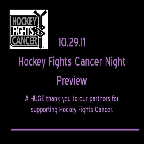 Hockey Fights Cancer Preview