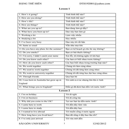 400 Câu Tiếng Anh Thông Dụng Trong Cuộc Sống