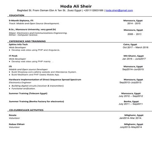 Ahmed elkady cv | PDF