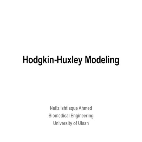 Hodgkin huxleymodeling