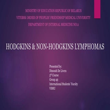 Hodgkins & Non-Hodgkins Lymphomas