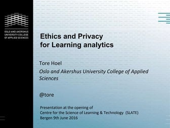 Ethics & Privacy for Learning Analytics
