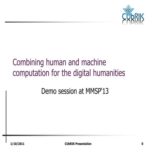 History of Europe demo at IEEE MMSP 2013