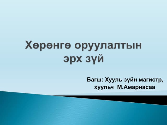 Hurungu oruulaltiin erkh zui 