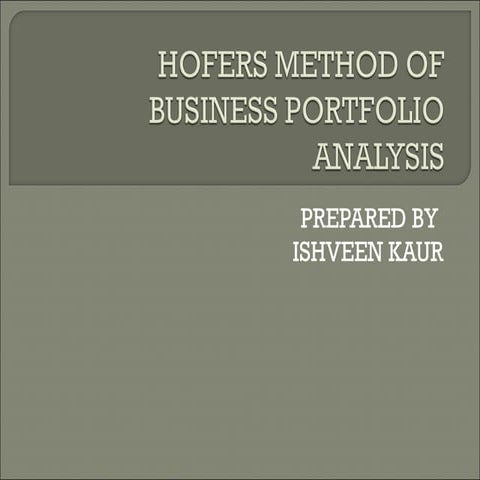 Hofers Method Of Business Portfolio Analysis[1].Ppt2003