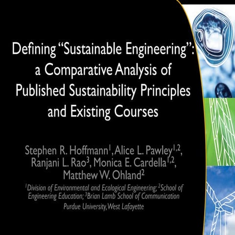 Defining "sustainable engineering": a comparative analysis of published susta...