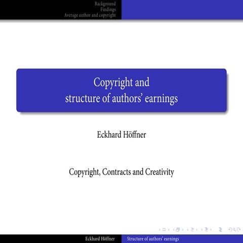 Copyright and structure of authors’ earnings