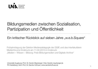 Bildungsmedien zwischen Sozialisation, Partizipation und Öffentlichkeit