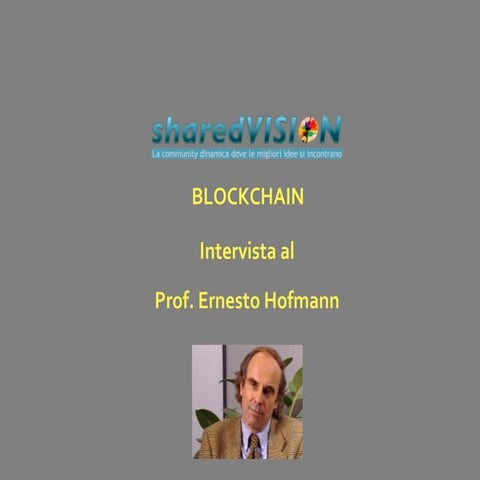Incontro con Ernesto Hofmann sulla BlockChain