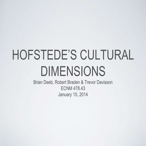 Hofstede cultural dimensions