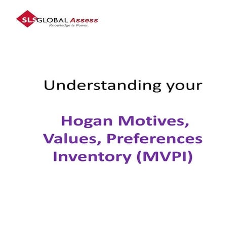 Hogan Motives, Values, Preferences Inventory (MVPI) Report
