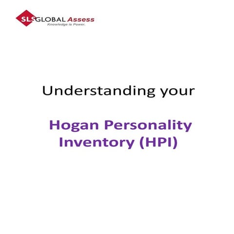 Hogan Personality Inventory (HPI) Report
