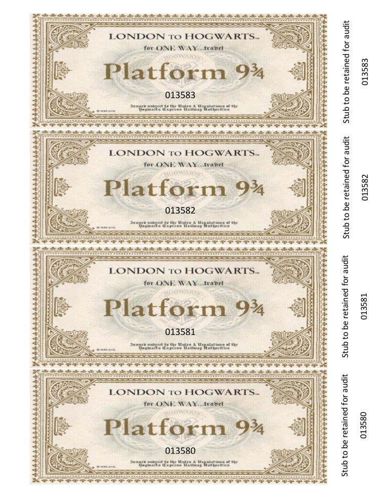 Hogwarts Express Ticket Hogwarts Express Ticket
