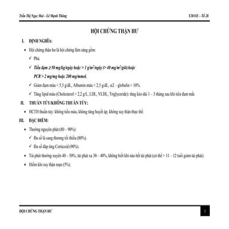 Hội chứng thận hư