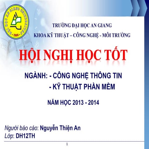 Hội nghị học tốt CNTT 2013 - An Giang University