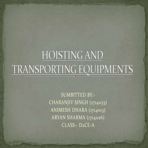 HOISTING EQUIPMENT | PPTX