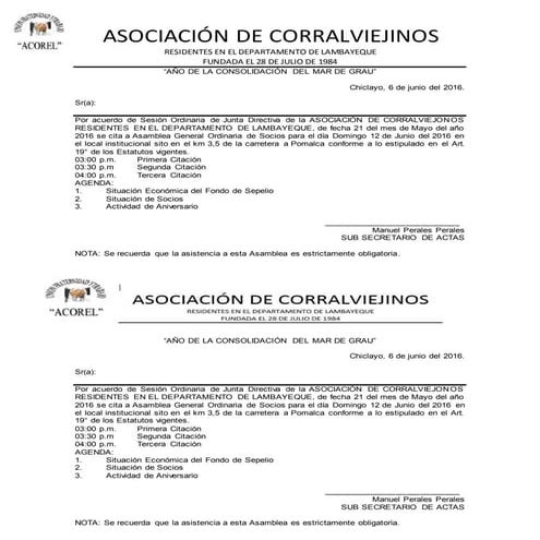 MODELO DE CITACION, ACOREL