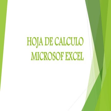 Hoja de calculo microsof excel