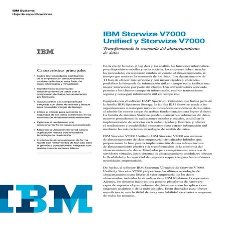 Hoja de datos tecnica v7000