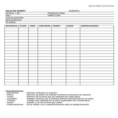 Hoja de script