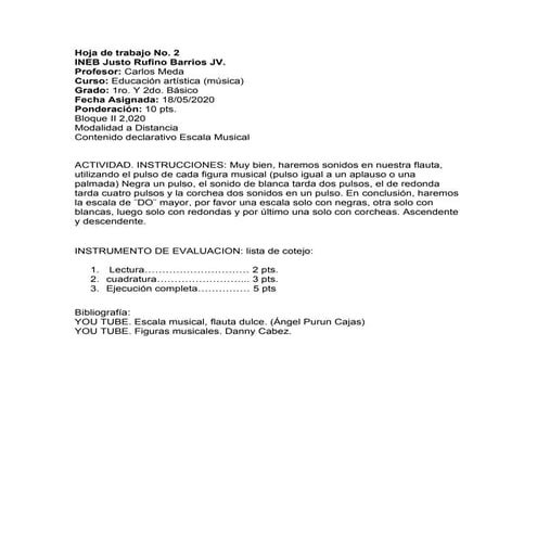 Hoja de trabajo no.2 profesor carlos meda 18/5
