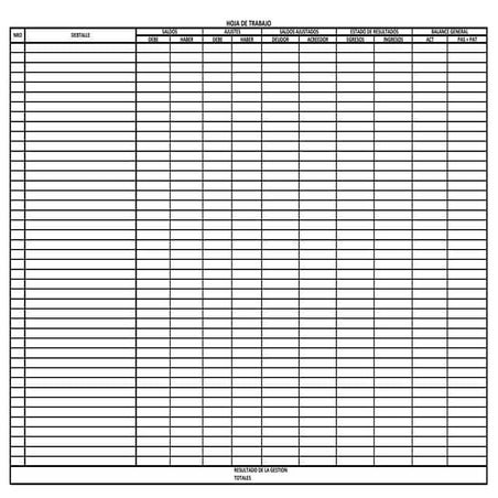 Formato de hoja para Balance general de 4 columnas en forma de reporte ...