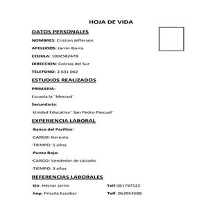 Hoja de vida