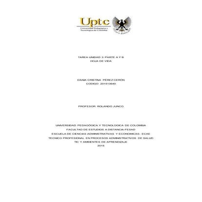 Hoja de vida de Dania Cristina Perez