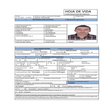 Hoja de vida  