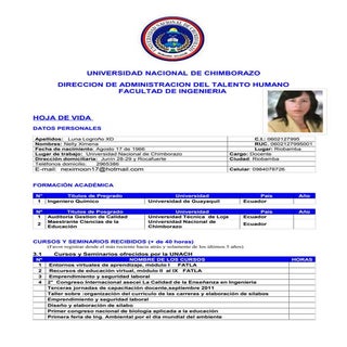 Hoja de vida  nelly