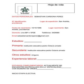 Hoja de vida 1