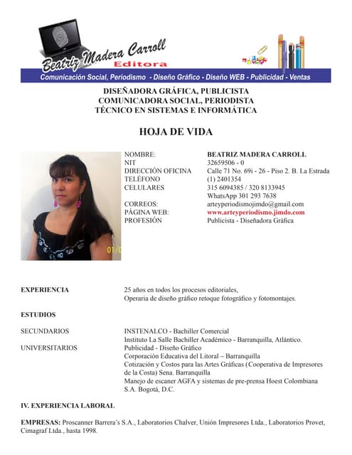 Publicista, Comunicadora Social Per...