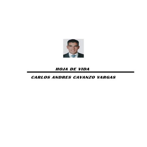 Hoja de vida carlos cavanzo