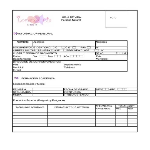 Hoja de vida corporativa 