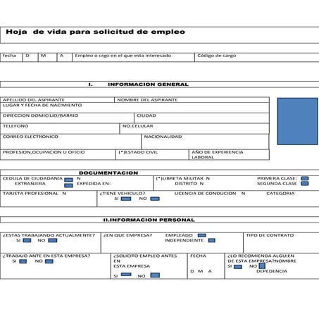 Hoja de vida de kelly