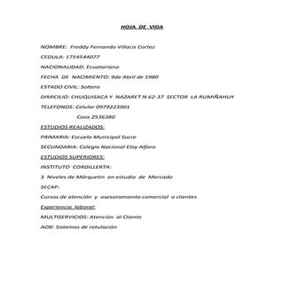 Hoja  de  vida  freddy