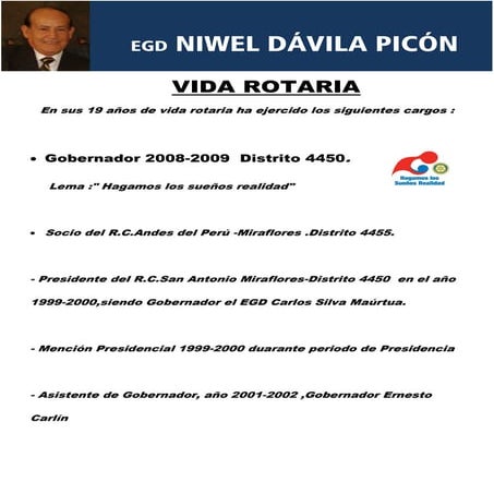 NIWEL DÁVILA - VIDA ROTARIA
