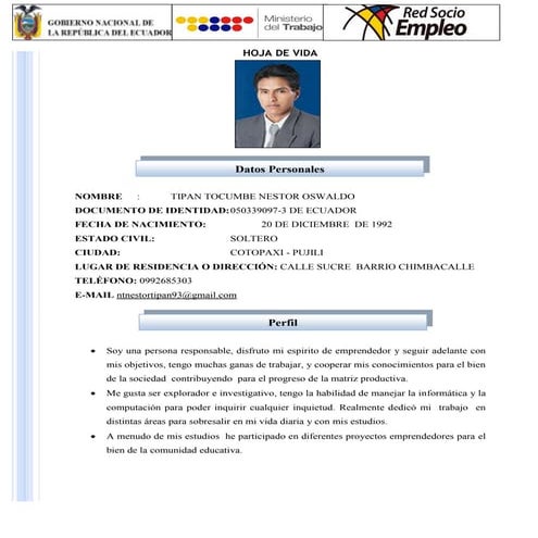 Hoja de vida nt actual