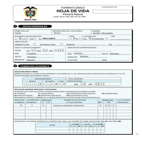 Hoja de vida publica