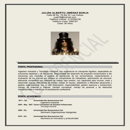Hoja de vida JULIAN JIMENEZ