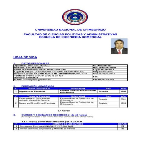 Hoja de vida stalin arguello  