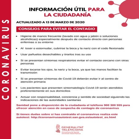 COVID-19: Hoja informativa ciudadania