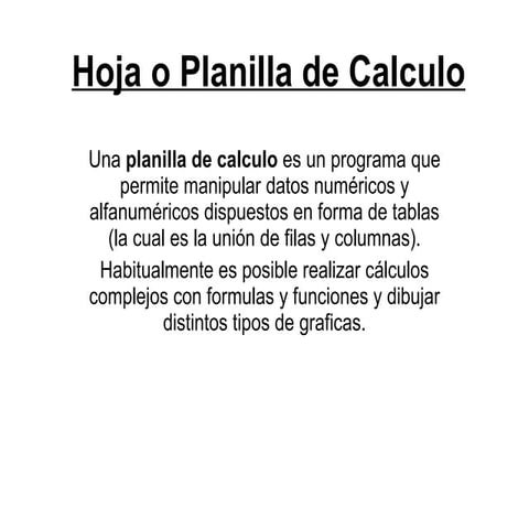 Planilla de calculo