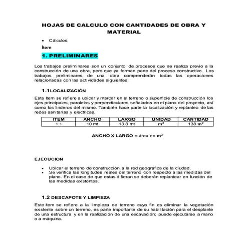HOJAS DE CALCULO CON CANTIDADES DE OBRA Y MATERIALES..docx