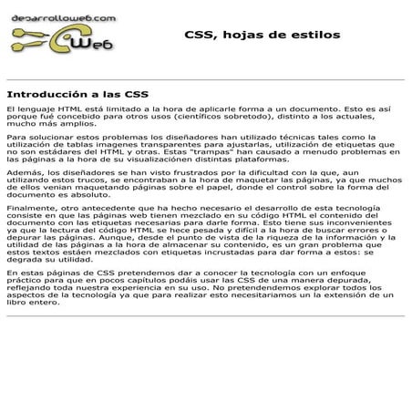 Hojas de estilo css