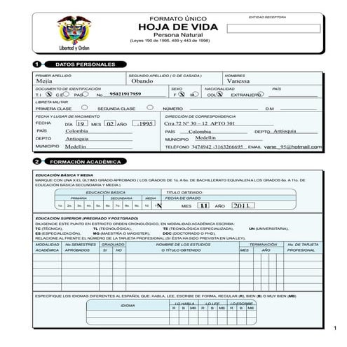 Hoja vida formato publica 
